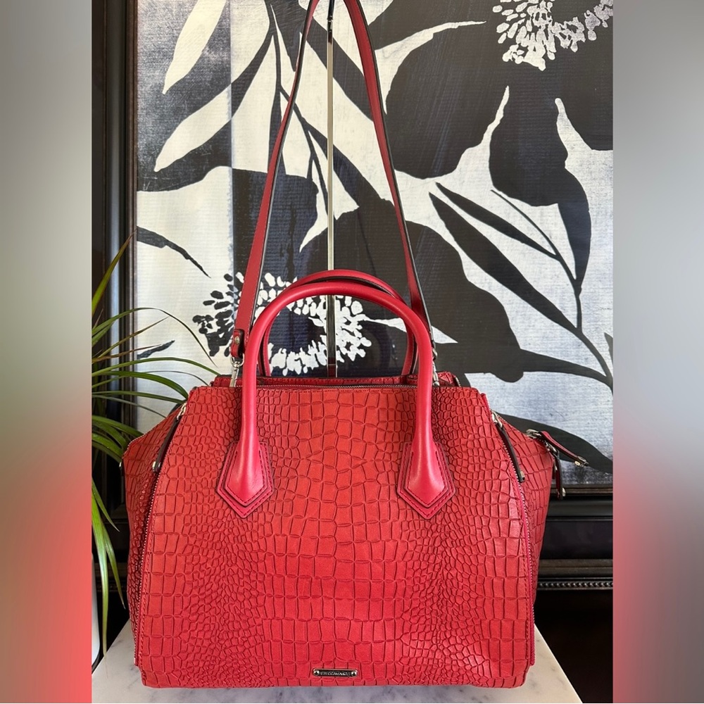 *RARE* Rebecca Minkoff Large Croc Embossed Perry Satchel